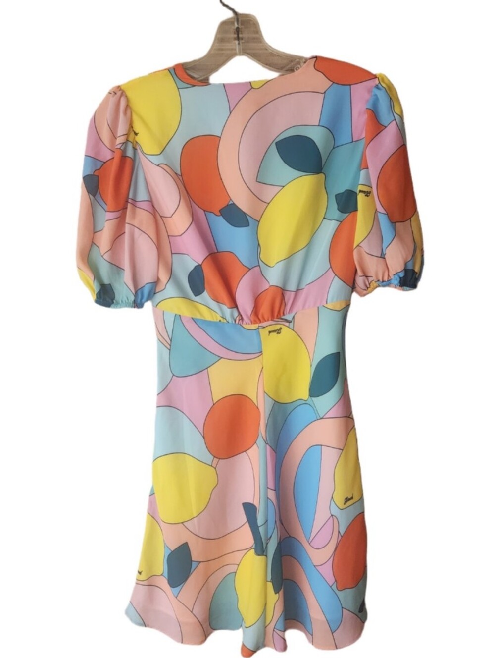 Staud Milla Citrus Kaleidoscope Mini Dress Size 0 Nwt - Picture 7 of 16